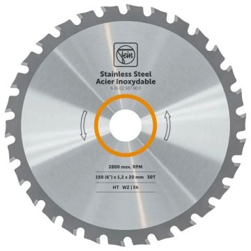 Fein 63502307000 150x20mm 30T Stainless Steel Circular Saw Blade