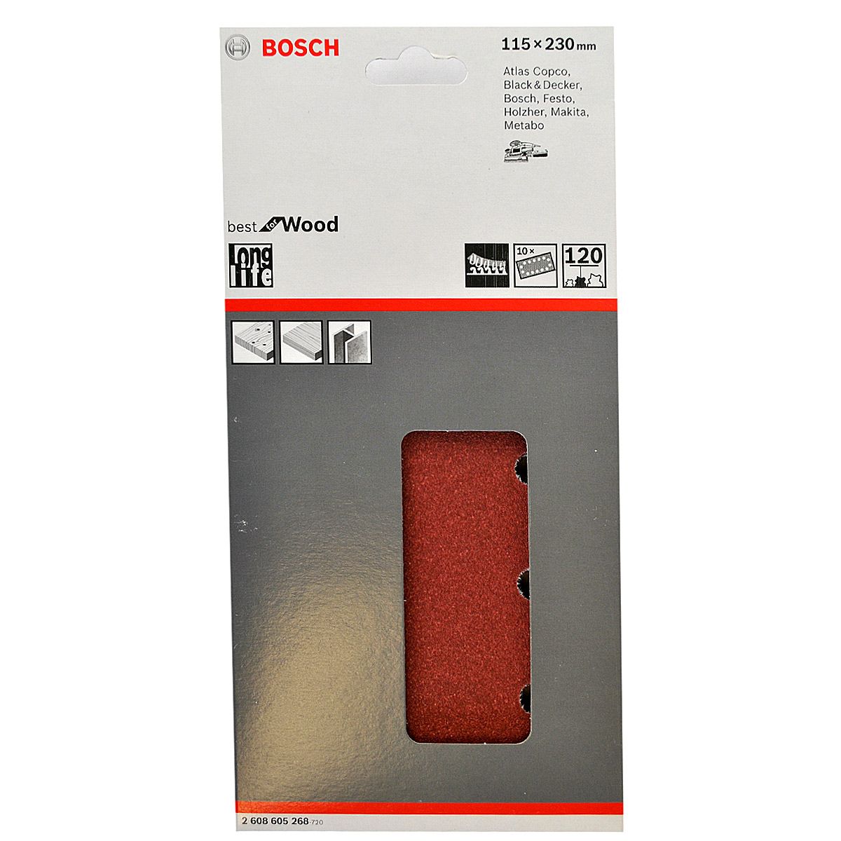 120g 60g Pack of 10 80g Bosch Sanding Sheets 115 x 230mm FREE P&P 'BS22 