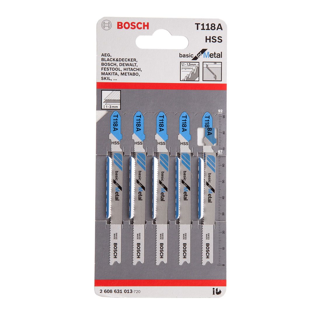 Genuine Bosch T118A Jigsaw Blades Pack Of 5 . Metal