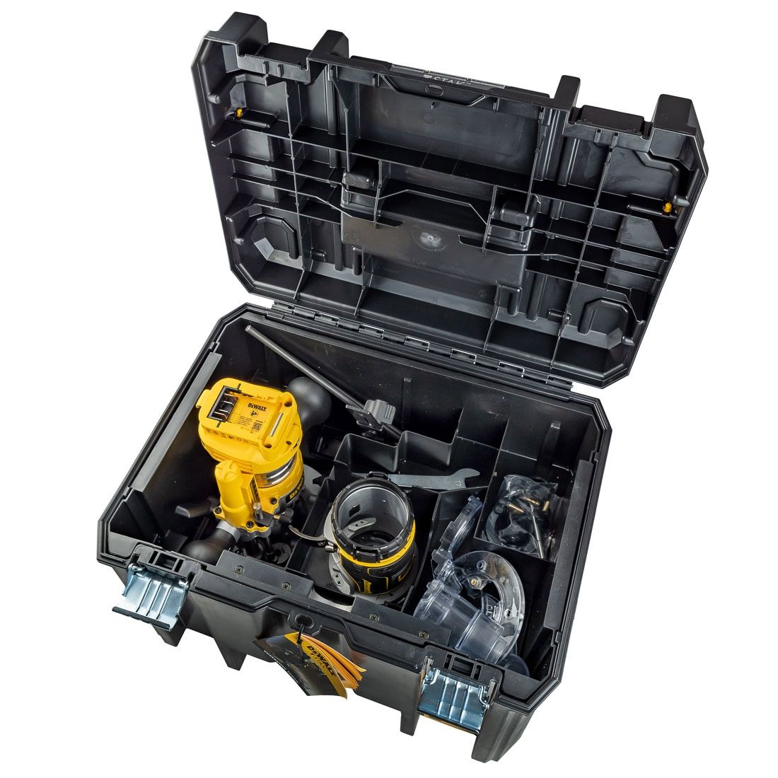 triple A pie agrio DeWalt DCW604NT-XJ 18v XR Brushless 1/4" Router Body Only in TSTAK VI Deep  Carry Case with Bases | Powertool World