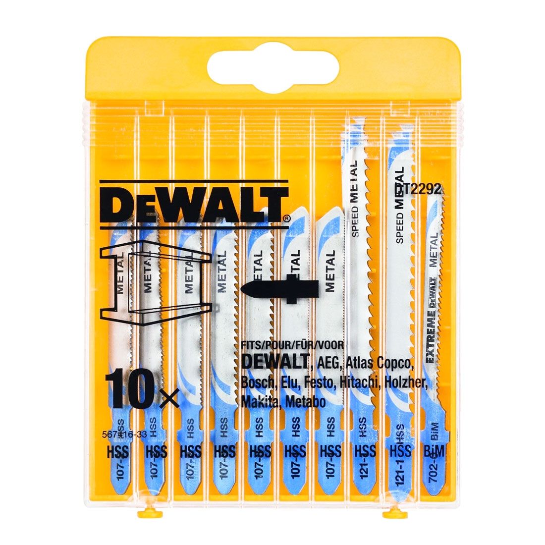 Dewalt DT2292 Jigsaw Blades 10 piece Metal Assorted DT2292 