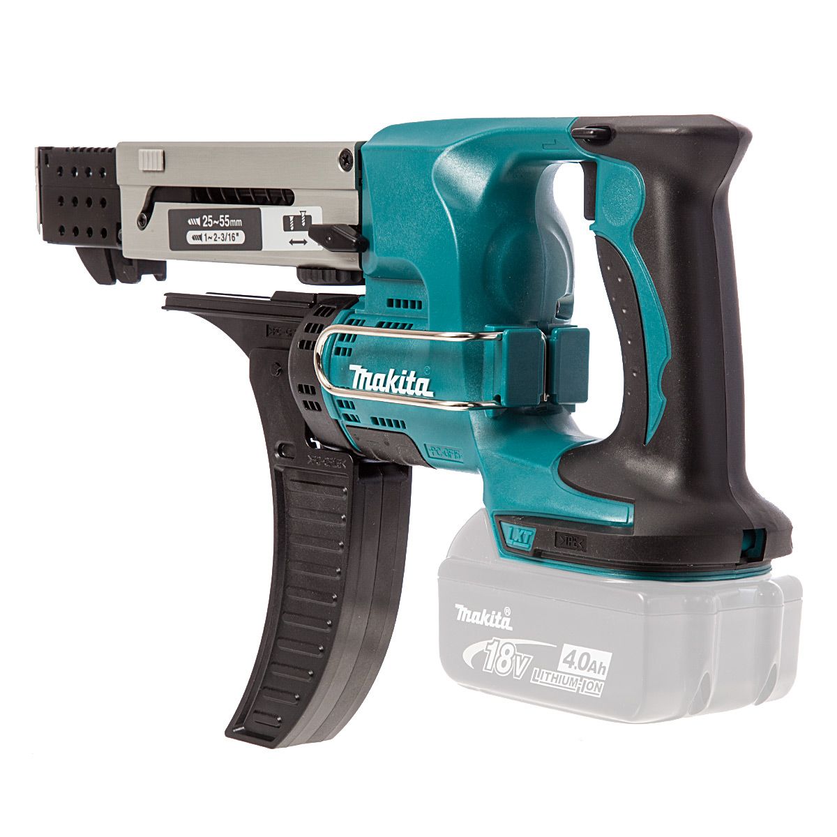 Makita DFR750Z 18 V Li-ion Auto-Feed Screwdriver No Batteries Included & F-31140 Collated Screwstrips Black
