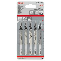 Bosch T101BR Jigsaw Blades - For Wood Pack of 5 2608630014