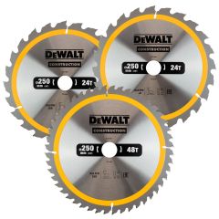 DeWalt DT1963-QZ Circular Saw Blades Construction 250mm x 30mm 3 Pack