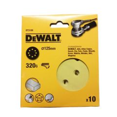 DeWalt DT3108-QZ ROS QUICK FIT Sanding Discs 125mm 320 Grit x10 Pcs for DCW210N & DWE6423