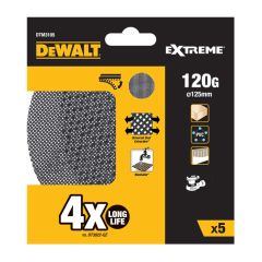 Dewalt DTM3105-QZ Extreme Universal Abrasive Mesh Sanding Discs 125mm 120G x5 Pcs