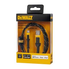 DeWalt PA-131-1359-DW2 1.2m / 4ft Reinforced Braided USB Lightning Charging Cable