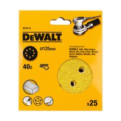 DeWalt DT3111-QZ ROS QUICK FIT Sanding Discs 125mm 40 Grit x25 Pcs for DCW210N & DWE6423