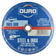 Duro 230mm / 9" x 3mm Steel & Inox Flat Cutting Discs x5 Pcs