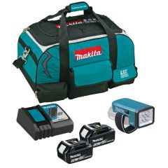 Makita 18v LXT Battery Kit inc 2x 4.0Ah Batteries, DC18RC Charger, DML186 Torch & Bag