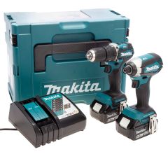 Makita DLX2460TJ 18v LXT Brushless Combi Drill & Impact Driver Combo Kit Inc 2x 5.0Ah Batts