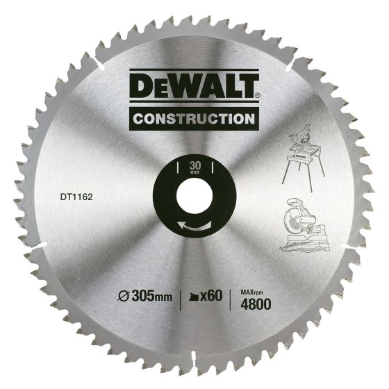 DeWalt DT1162-QZ Circular Saw Blade Construction 305mm x 30mm x 60 Teeth