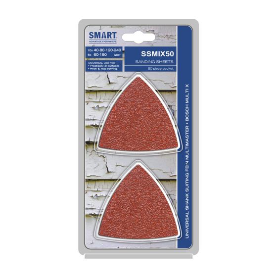 SMART SSMIX50 Trade Series Universal Multi-Tool Delta Sanding Sheet Set x50 Pcs